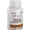 A white bottle of SOLAL THYROPLEX 90 with a silver cap and orange, white, and brown labelling. The label highlights thyroid support and complements SOLAL's Hormone Balance Natural HRT for women. Contains 90 capsules.