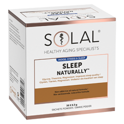 A box of SOLAL THYROPLEX 90, formulated for thyroid support and holistic wellbeing. Pairs well with sleep and mood supplements like glycine, theanine, and magnesium. Contains 90 capsules per pack.