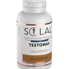 A white SOLAL Healthy Ageing Specialists Men TESTOMAX bottle with 120 capsules supports male sexual function, is natural and non-steroidal, with English and another language on the label. Complements the SOLAL THYROPLEX 90 thyroid supplement range.